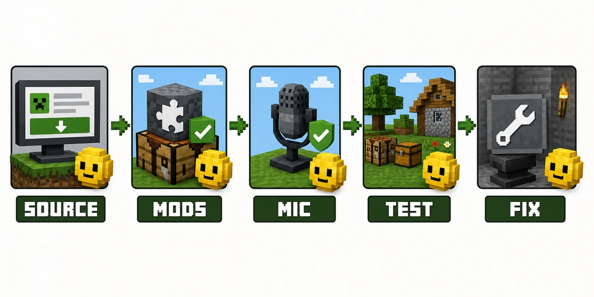 Step flow for checking Verity Mod source dependencies microphone and test world